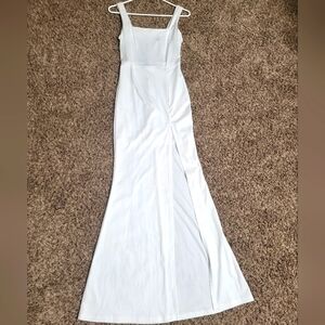 Floor length white dress